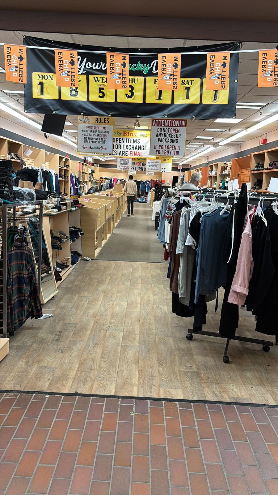 Get Lucky Binz store interior with liquidation products